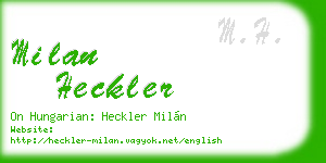 milan heckler business card